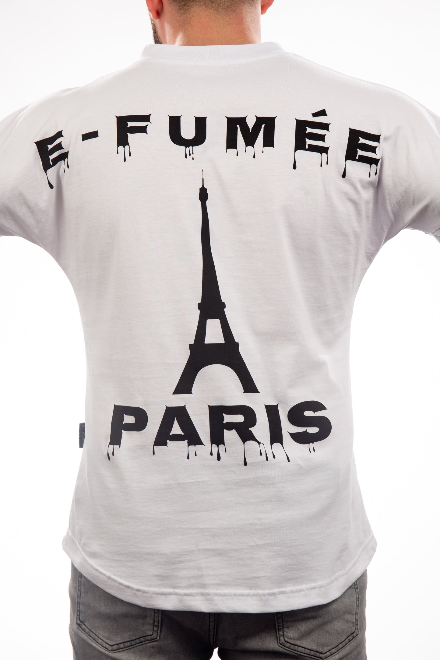 E-Fumée T-Shirt Oversize Männer mit Paris Schriftzug