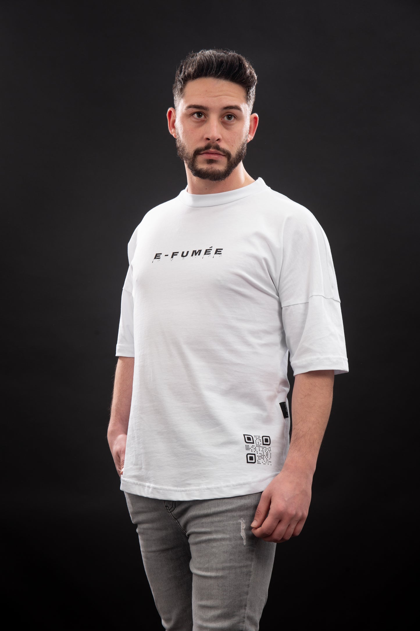 E-Fumée T-Shirt Oversize Männer mit Paris Schriftzug